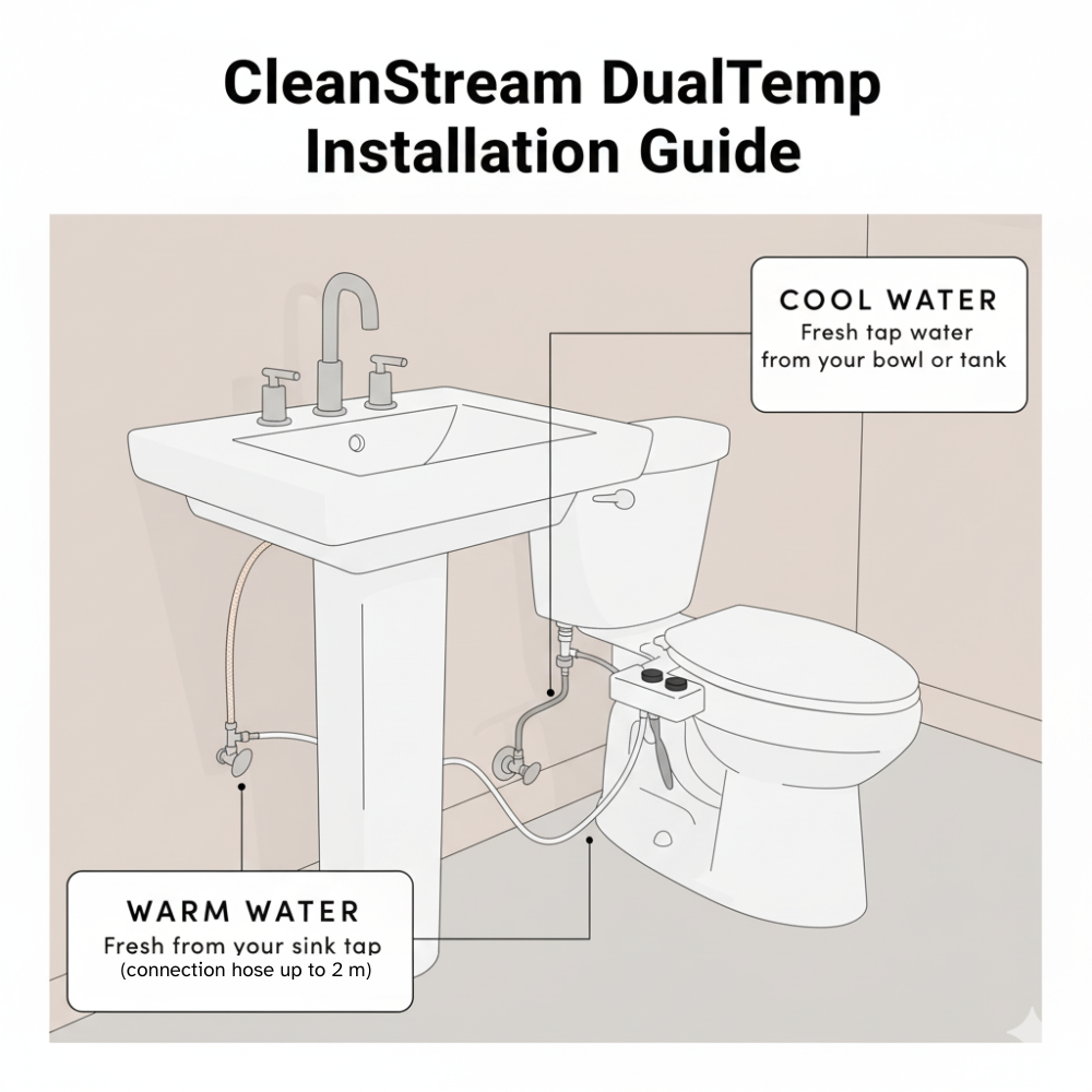 Installation guide for best non-electric bidet attachment for toilet with hot and cold water